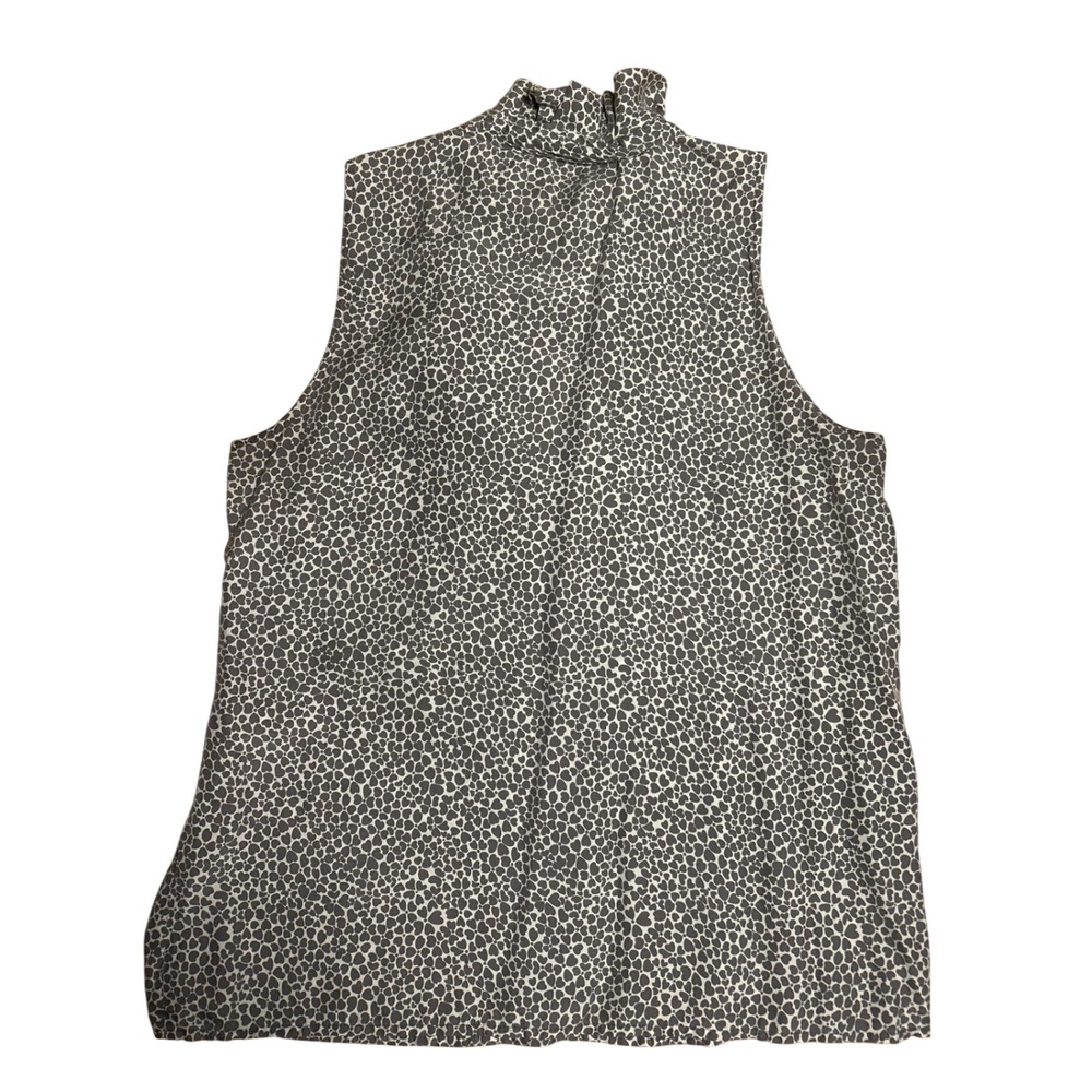 J. Crew 90's Silk Ruffle Heart Print Sleeveless Blouse Women's Size‎ M - Picture 5 of 5